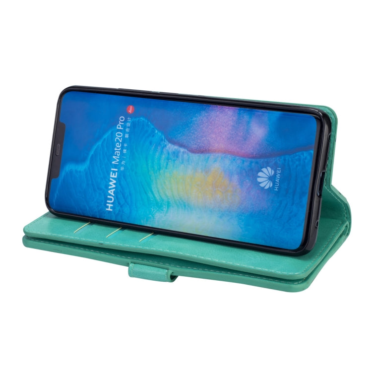 For Huawei Mate 20 Pro Multifunctional Zipper Horizontal Flip Leather Case with Holder & Wallet & 9 Card Slots & Lanyard