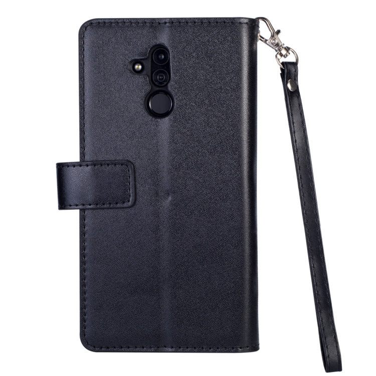 For Huawei Mate 20 lite Multifunctional Zipper Horizontal Flip Leather Case with Holder & Wallet & 9 Card Slots & Lanyard