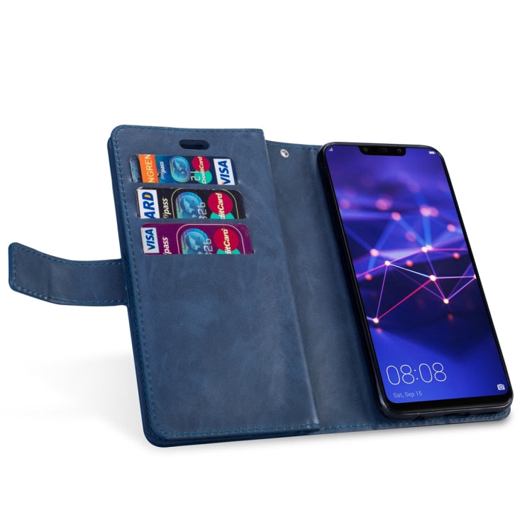 For Huawei Mate 20 lite Multifunctional Zipper Horizontal Flip Leather Case with Holder & Wallet & 9 Card Slots & Lanyard