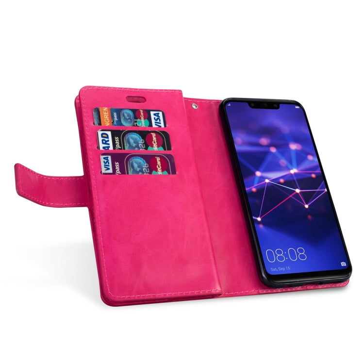 For Huawei Mate 20 lite Multifunctional Zipper Horizontal Flip Leather Case with Holder & Wallet & 9 Card Slots & Lanyard