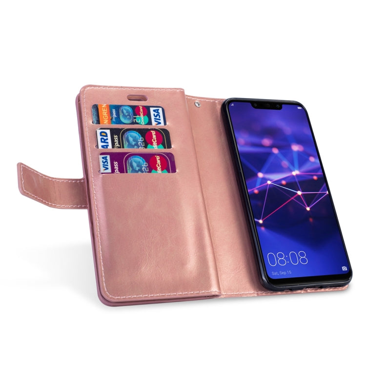 For Huawei Mate 20 lite Multifunctional Zipper Horizontal Flip Leather Case with Holder & Wallet & 9 Card Slots & Lanyard