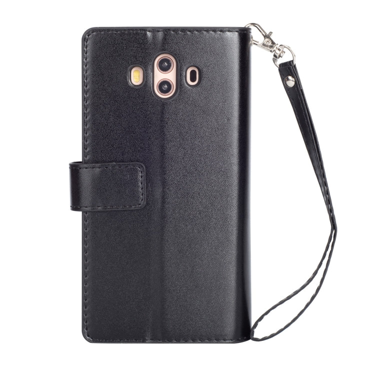 For Huawei Mate 10 Multifunctional Zipper Horizontal Flip Leather Case with Holder & Wallet & 9 Card Slots & Lanyard