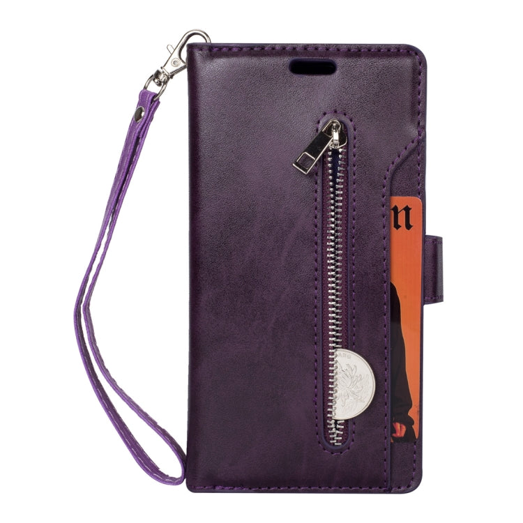 For Huawei Mate 10 Multifunctional Zipper Horizontal Flip Leather Case with Holder & Wallet & 9 Card Slots & Lanyard