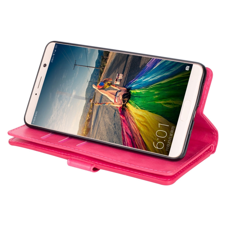 For Huawei Mate 10 Multifunctional Zipper Horizontal Flip Leather Case with Holder & Wallet & 9 Card Slots & Lanyard