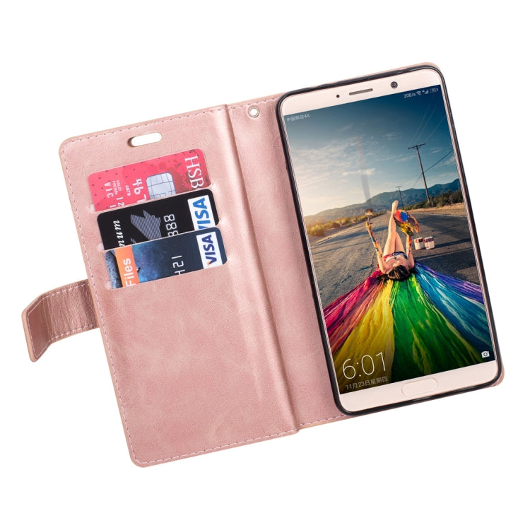For Huawei Mate 10 Multifunctional Zipper Horizontal Flip Leather Case with Holder & Wallet & 9 Card Slots & Lanyard