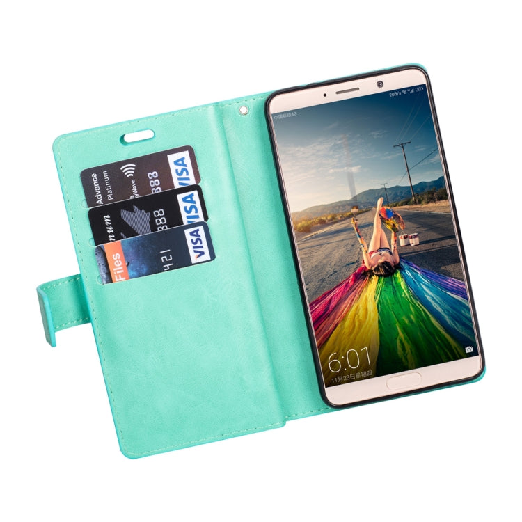 For Huawei Mate 10 Multifunctional Zipper Horizontal Flip Leather Case with Holder & Wallet & 9 Card Slots & Lanyard