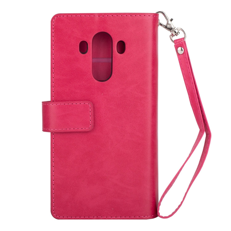 For Huawei Mate 10 Pro Multifunctional Zipper Horizontal Flip Leather Case with Holder & Wallet & 9 Card Slots & Lanyard