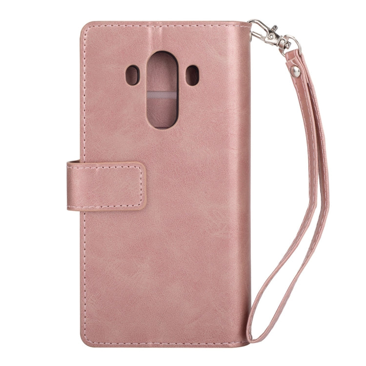 For Huawei Mate 10 Pro Multifunctional Zipper Horizontal Flip Leather Case with Holder & Wallet & 9 Card Slots & Lanyard