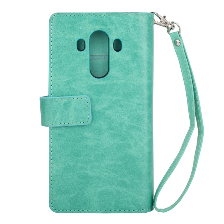 For Huawei Mate 10 Pro Multifunctional Zipper Horizontal Flip Leather Case with Holder & Wallet & 9 Card Slots & Lanyard