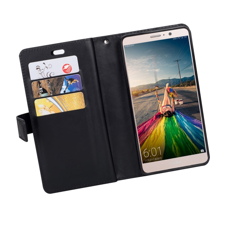 For Huawei Mate 9 Multifunctional Zipper Horizontal Flip Leather Case with Holder & Wallet & 9 Card Slots & Lanyard