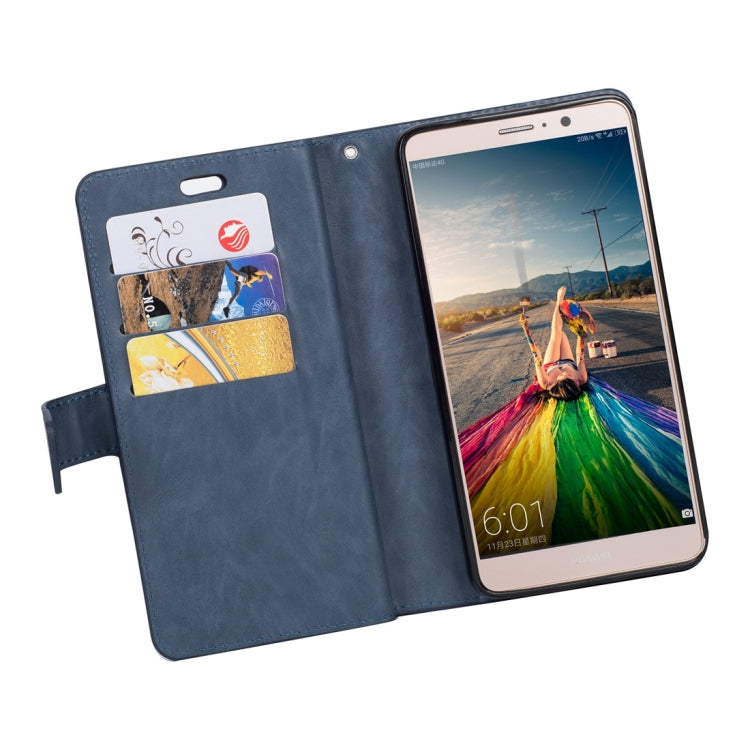 For Huawei Mate 9 Multifunctional Zipper Horizontal Flip Leather Case with Holder & Wallet & 9 Card Slots & Lanyard