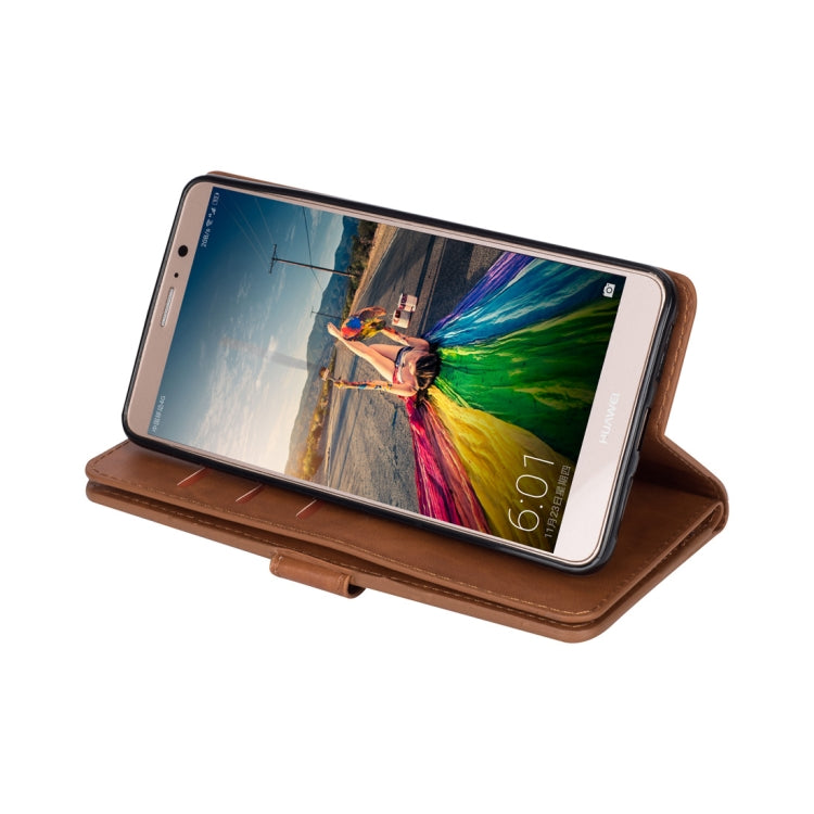 For Huawei Mate 9 Multifunctional Zipper Horizontal Flip Leather Case with Holder & Wallet & 9 Card Slots & Lanyard