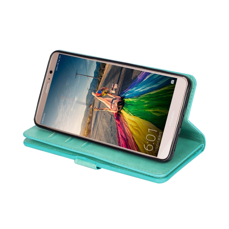 For Huawei Mate 9 Multifunctional Zipper Horizontal Flip Leather Case with Holder & Wallet & 9 Card Slots & Lanyard