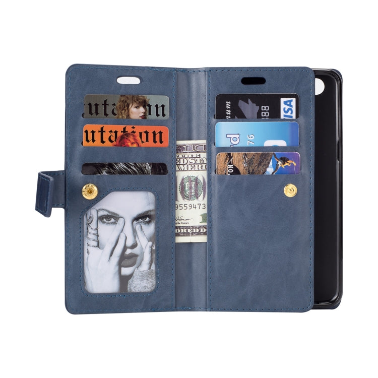 For OnePlus 5T Multifunctional Zipper Horizontal Flip Leather Case with Holder & Wallet & 9 Card Slots & Lanyard