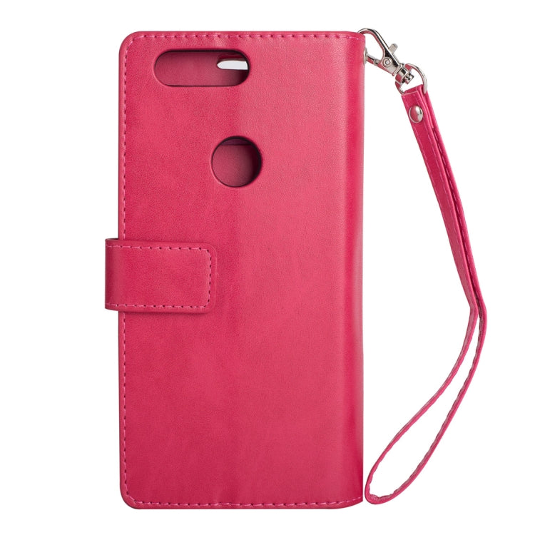 For OnePlus 5T Multifunctional Zipper Horizontal Flip Leather Case with Holder & Wallet & 9 Card Slots & Lanyard