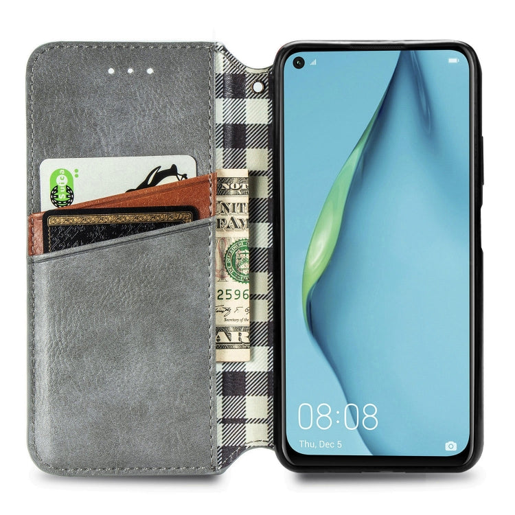 For Huawei Nova 6 SE / P40 Lite Cubic Grid Pressed Horizontal Flip Magnetic PU Leather Case with Holder & Card Slots & Wallet