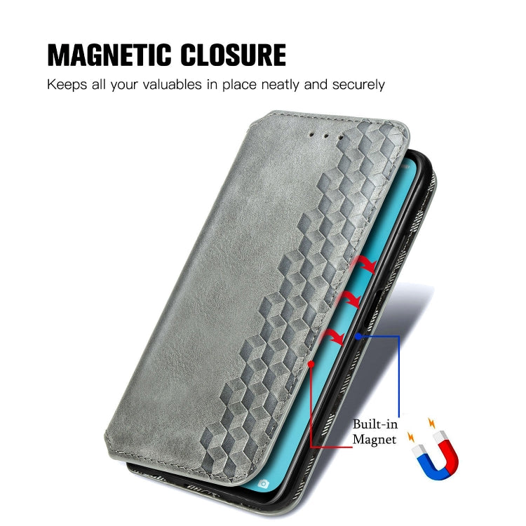 For Huawei Nova 6 SE / P40 Lite Cubic Grid Pressed Horizontal Flip Magnetic PU Leather Case with Holder & Card Slots & Wallet