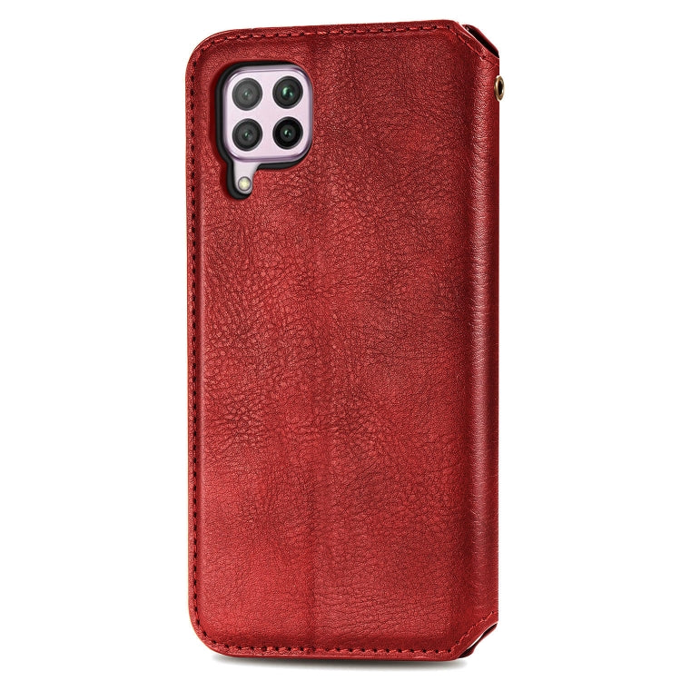 For Huawei Nova 6 SE / P40 Lite Cubic Grid Pressed Horizontal Flip Magnetic PU Leather Case with Holder & Card Slots & Wallet