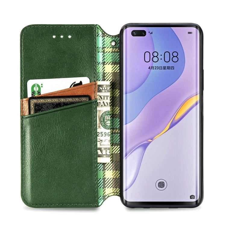 For Huawei Nova 7 Pro Cubic Grid Pressed Horizontal Flip Magnetic PU Leather Case with Holder & Card Slots & Wallet