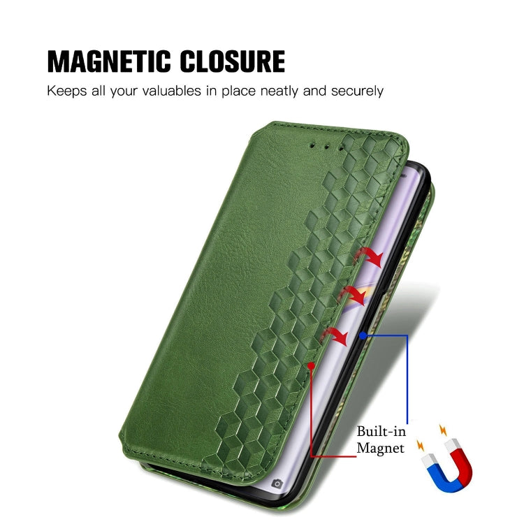 For Huawei Nova 7 Pro Cubic Grid Pressed Horizontal Flip Magnetic PU Leather Case with Holder & Card Slots & Wallet