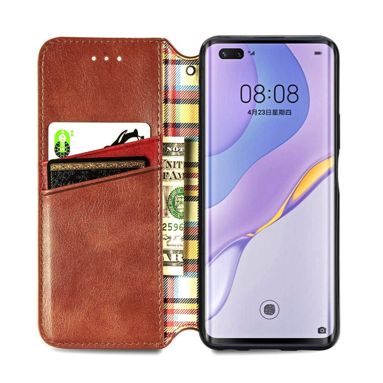 For Huawei Nova 7 Pro Cubic Grid Pressed Horizontal Flip Magnetic PU Leather Case with Holder & Card Slots & Wallet