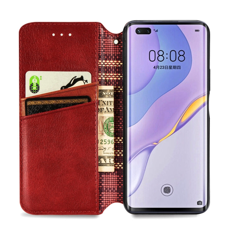 For Huawei Nova 7 Pro Cubic Grid Pressed Horizontal Flip Magnetic PU Leather Case with Holder & Card Slots & Wallet