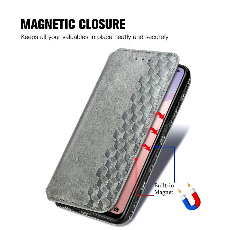 For Huawei Nova 7 Cubic Grid Pressed Horizontal Flip Magnetic PU Leather Case with Holder & Card Slots & Wallet