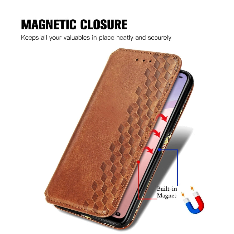For Huawei Nova 7 Cubic Grid Pressed Horizontal Flip Magnetic PU Leather Case with Holder & Card Slots & Wallet