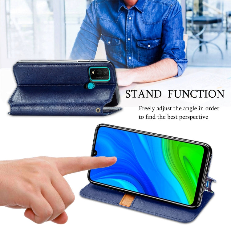 For Huawei P Smart 2020 Cubic Grid Pressed Horizontal Flip Magnetic PU Leather Case with Holder & Card Slots & Wallet