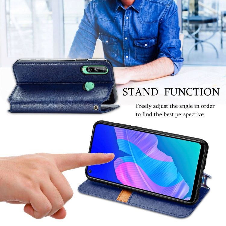 For Huawei P40 Lite E / Y7p Cubic Grid Pressed Horizontal Flip Magnetic PU Leather Case with Holder & Card Slots & Wallet