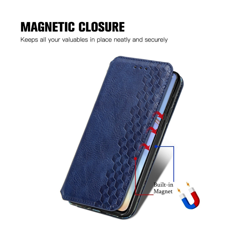 For Huawei P40 Pro Cubic Grid Pressed Horizontal Flip Magnetic PU Leather Case with Holder & Card Slots & Wallet