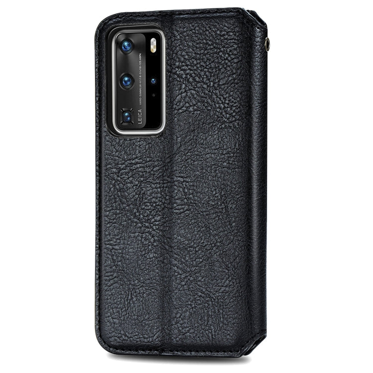 For Huawei P40 Pro Cubic Grid Pressed Horizontal Flip Magnetic PU Leather Case with Holder & Card Slots & Wallet