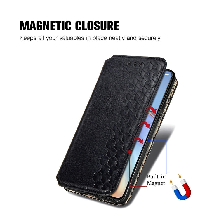 For Huawei P40 Pro Cubic Grid Pressed Horizontal Flip Magnetic PU Leather Case with Holder & Card Slots & Wallet