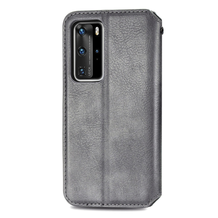 For Huawei P40 Pro Cubic Grid Pressed Horizontal Flip Magnetic PU Leather Case with Holder & Card Slots & Wallet