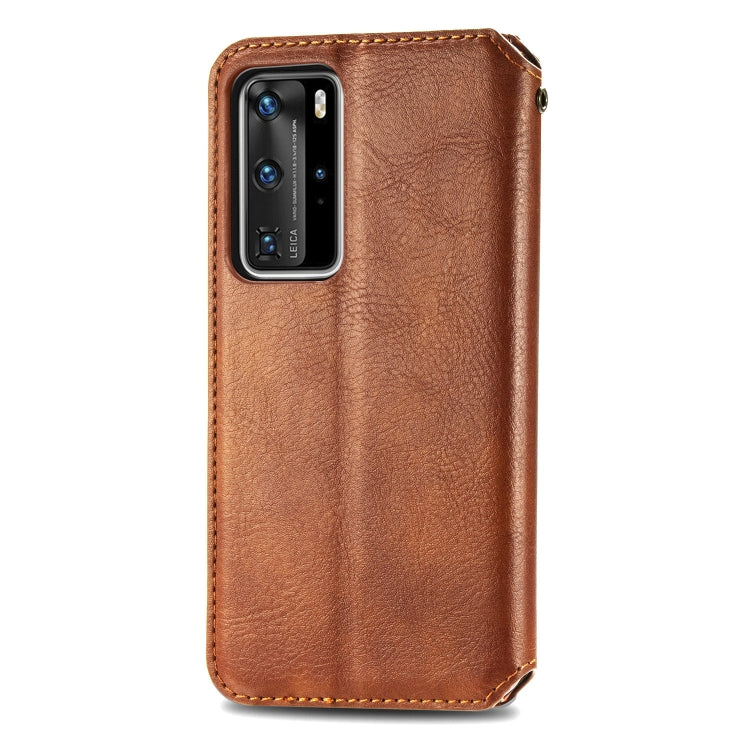 For Huawei P40 Pro Cubic Grid Pressed Horizontal Flip Magnetic PU Leather Case with Holder & Card Slots & Wallet