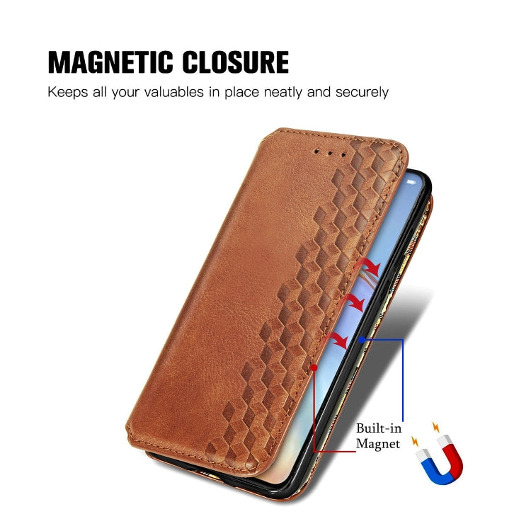 For Huawei P40 Pro Cubic Grid Pressed Horizontal Flip Magnetic PU Leather Case with Holder & Card Slots & Wallet