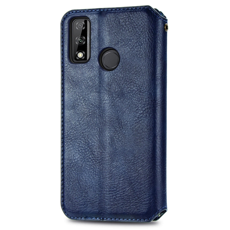 For Huawei Y8S Cubic Grid Pressed Horizontal Flip Magnetic PU Leather Case with Holder & Card Slots & Wallet