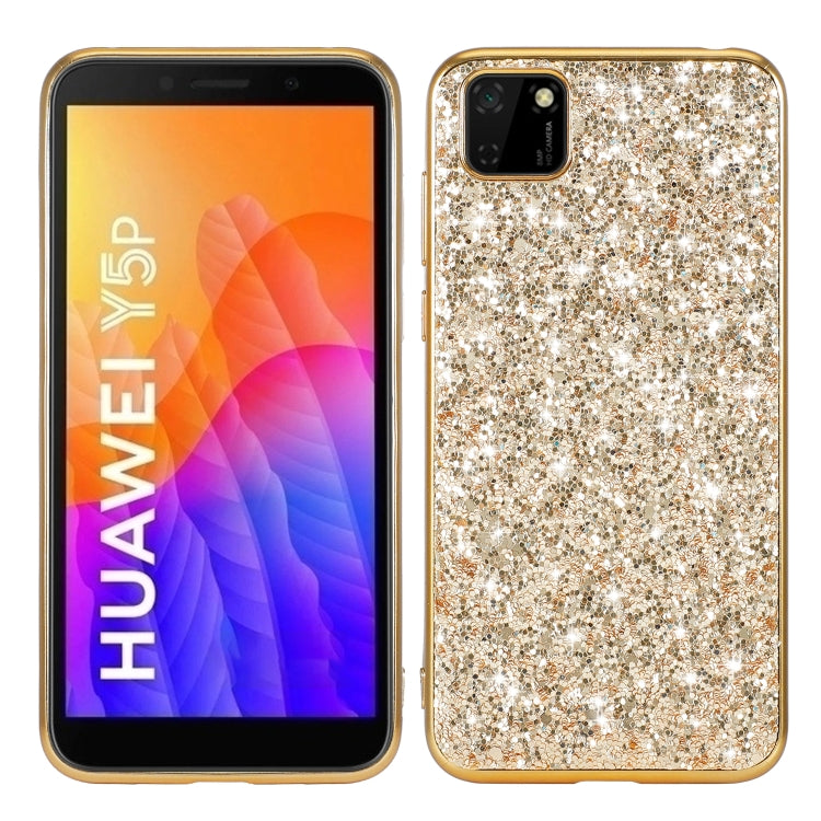For Huawei Y5P Glitter Powder Shockproof TPU Protective Case