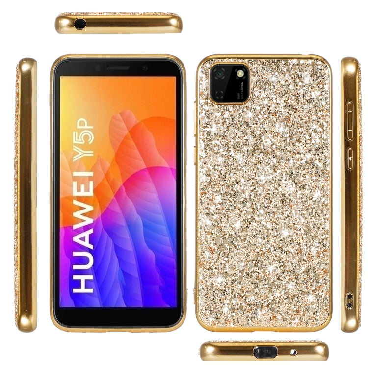 For Huawei Y5P Glitter Powder Shockproof TPU Protective Case