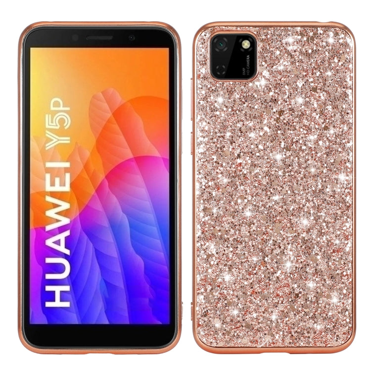 For Huawei Y5P Glitter Powder Shockproof TPU Protective Case