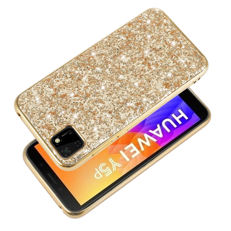 For Huawei Y5P Glitter Powder Shockproof TPU Protective Case