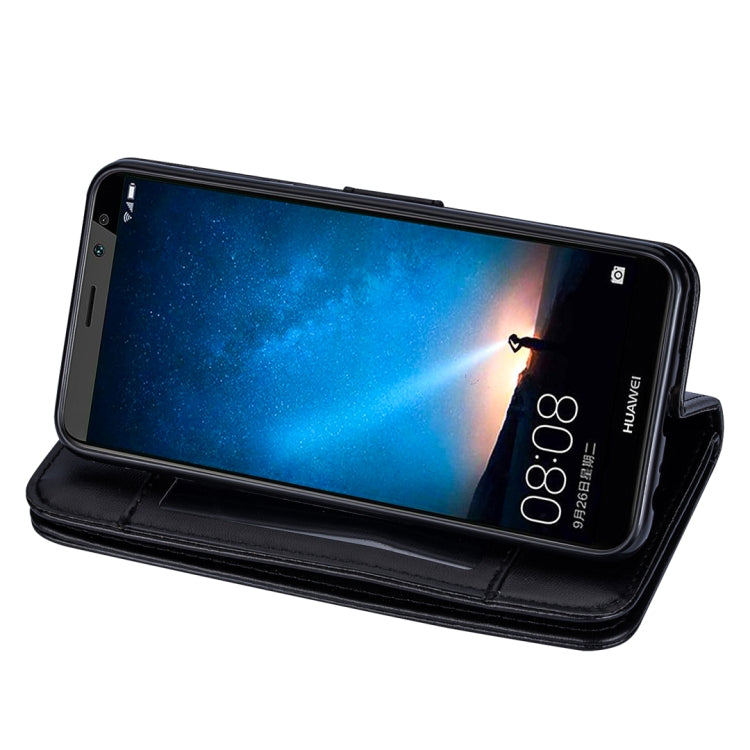 For Huawei Mate 10 Lite Ultra-thin 9 Card Horizontal Flip Leather Case, with Card Slots & Holder & Lanyard