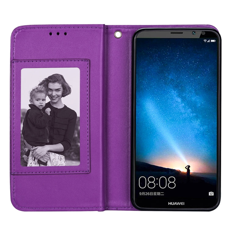 For Huawei Mate 10 Lite Ultra-thin 9 Card Horizontal Flip Leather Case, with Card Slots & Holder & Lanyard