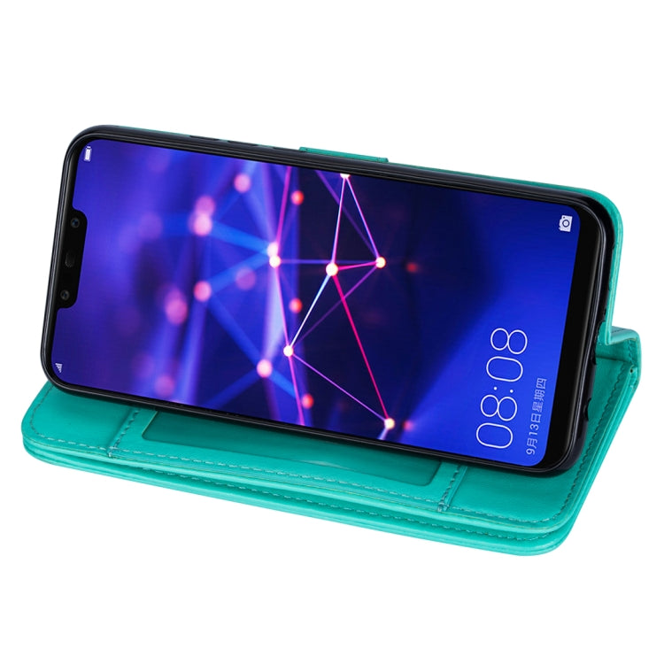 For Huawei Mate 20 Lite Ultra-thin 9 Card Horizontal Flip Leather Case, with Card Slots & Holder & Lanyard