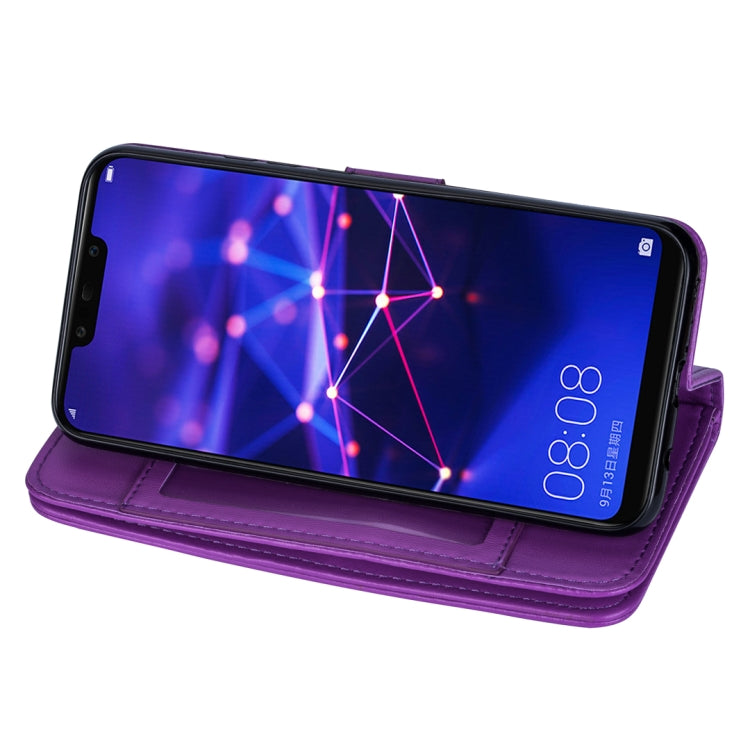 For Huawei Mate 20 Lite Ultra-thin 9 Card Horizontal Flip Leather Case, with Card Slots & Holder & Lanyard