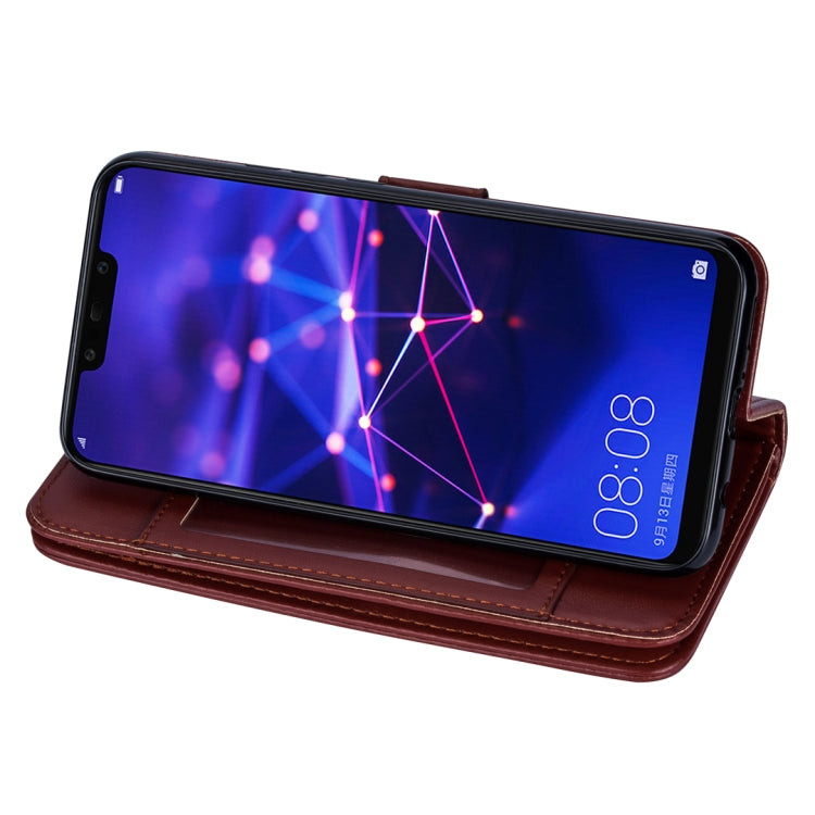 For Huawei Mate 20 Lite Ultra-thin 9 Card Horizontal Flip Leather Case, with Card Slots & Holder & Lanyard