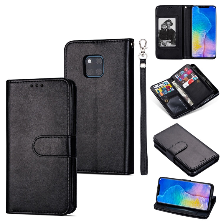 For Huawei Mate 20 Pro Ultra-thin 9 Card Horizontal Flip Leather Case, with Card Slots & Holder & Lanyard