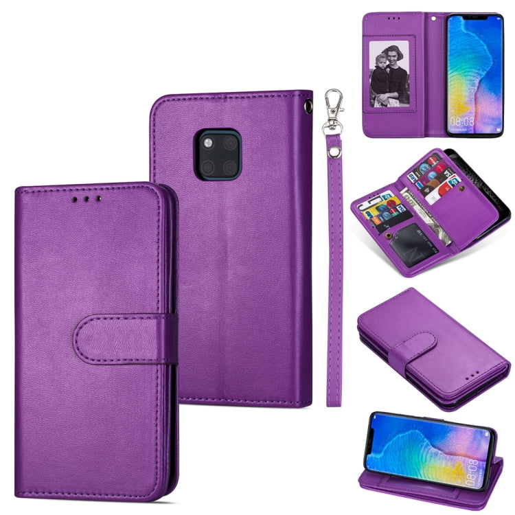 For Huawei Mate 20 Pro Ultra-thin 9 Card Horizontal Flip Leather Case, with Card Slots & Holder & Lanyard