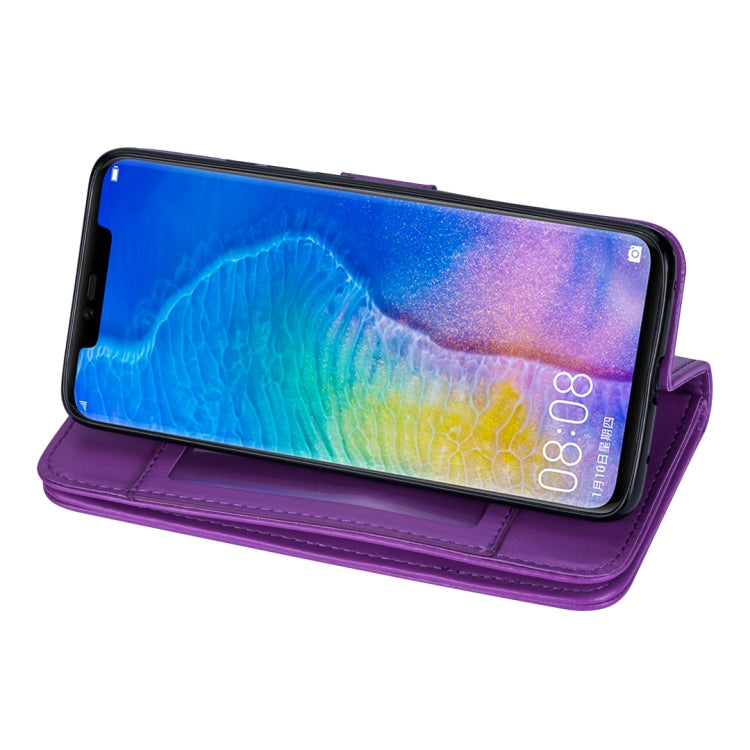 For Huawei Mate 20 Pro Ultra-thin 9 Card Horizontal Flip Leather Case, with Card Slots & Holder & Lanyard