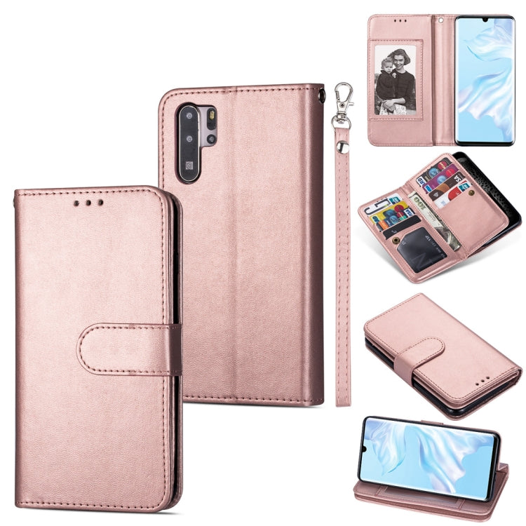 For Huawei P30 Pro Ultra-thin 9 Card Horizontal Flip Leather Case, with Card Slots & Holder & Lanyard